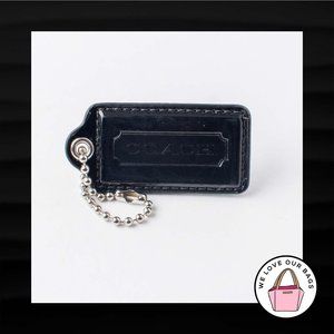 2.5" Large COACH BLACK PATENT LEATHER KEY FOB